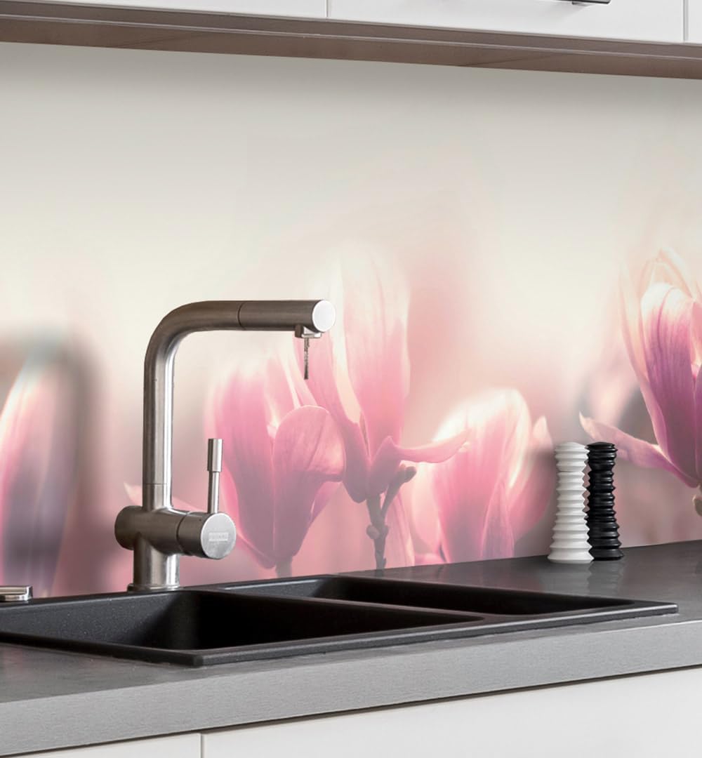 MyMaxxi Self-Adhesive Kitchen Splashback Film, Easy No-Drill Application, 0.4 mm Reinforced, Kitchen Splash Guard Adhesive Film, Wall Decoration, 220 x 60 cm (Height), Matte Finish, Natural Meadow,