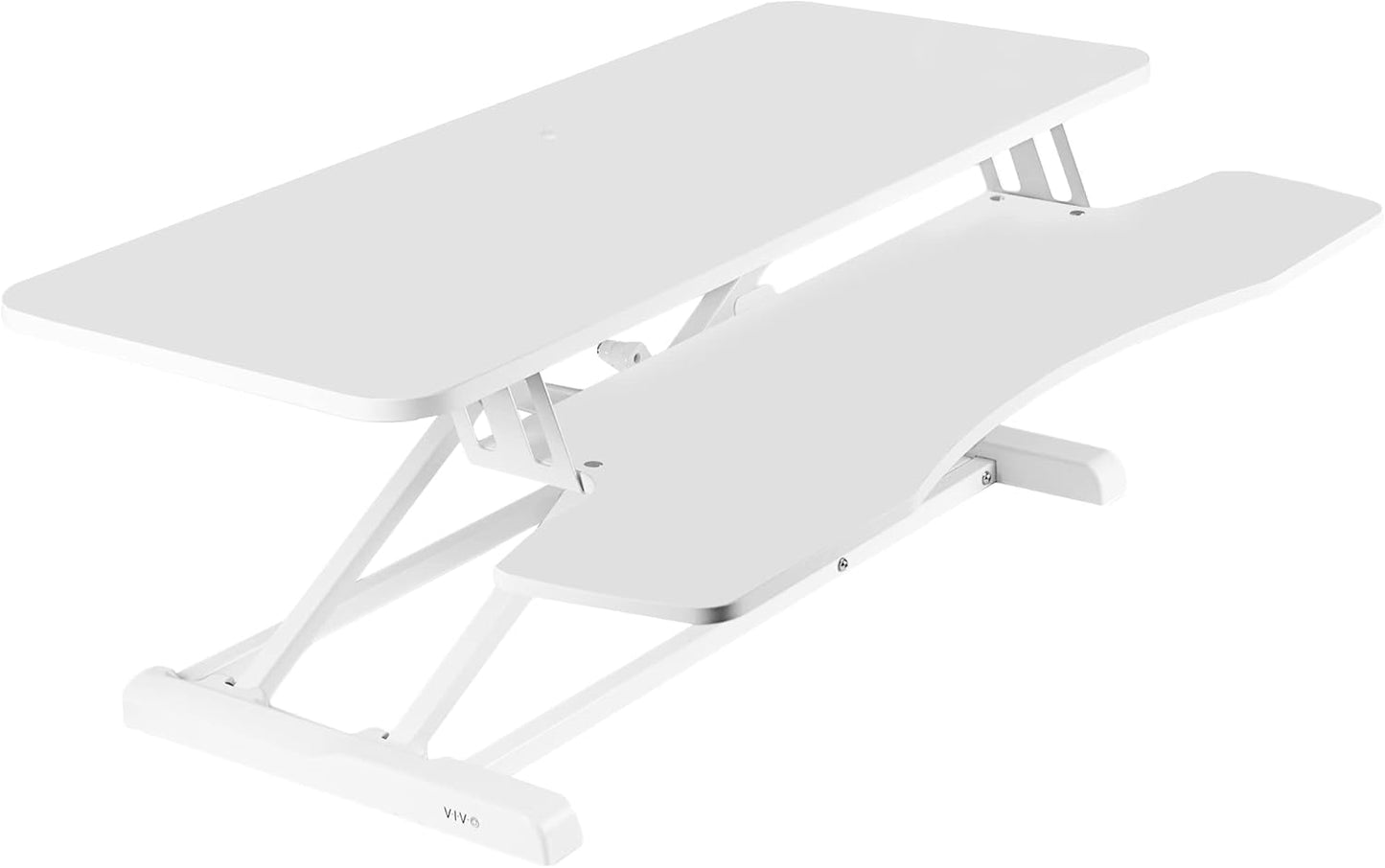 VIVO 32” Stehpult-Konverter mit höhenverstellbarem Aufsatz, Steh-Sitz-Arbeitsplatz für zwei Monitore und Laptop, mit breiter Tastaturablage, Schwarz, DESK-V000K