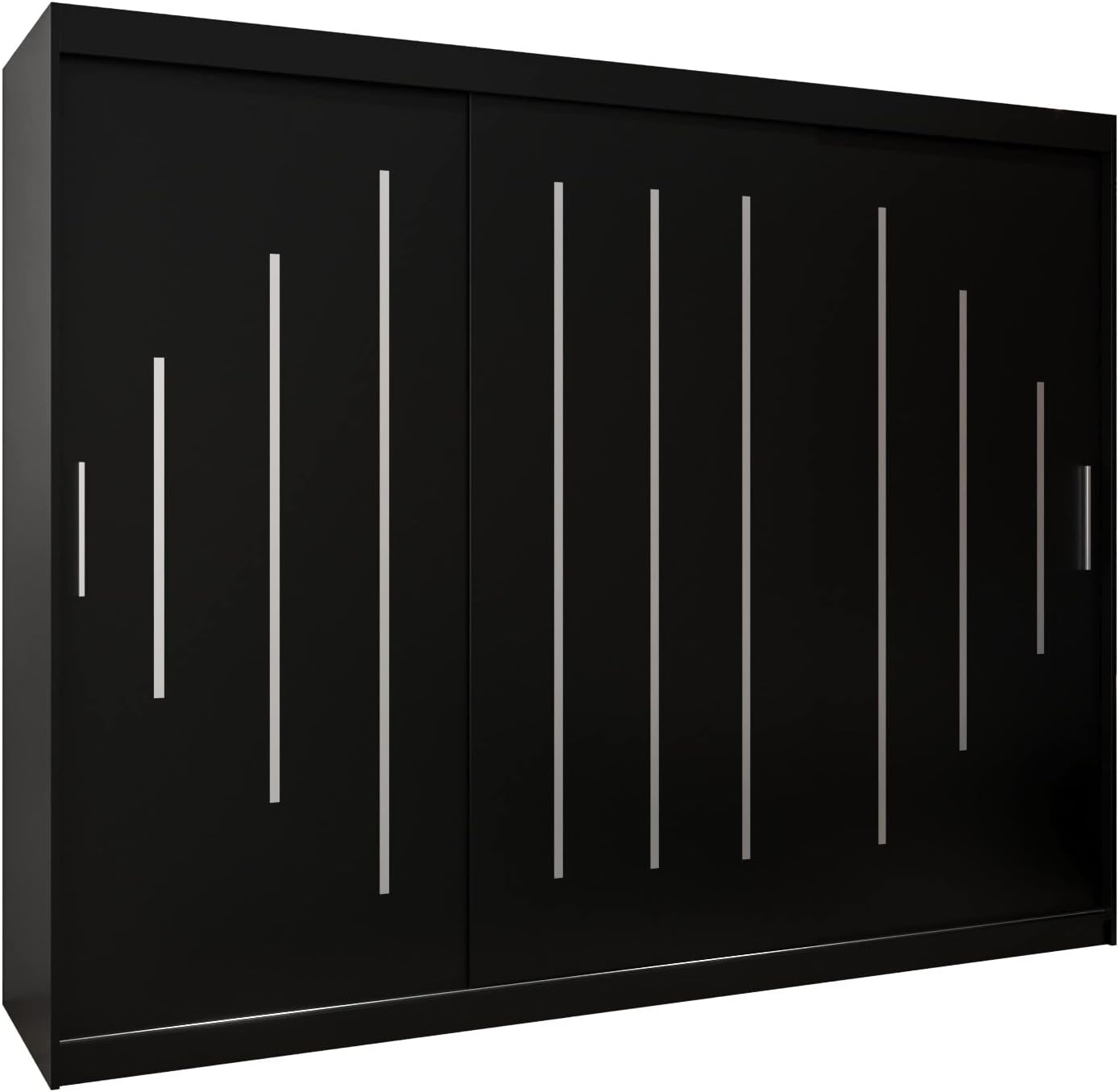 Kryspol Schwebetürenschrank York 250 cm Kleiderschrank mit Kleiderstange und Einlegeboden Schlafzimmer- Wohnzimmerschrank Schiebetüren Modern Design (Weiß)