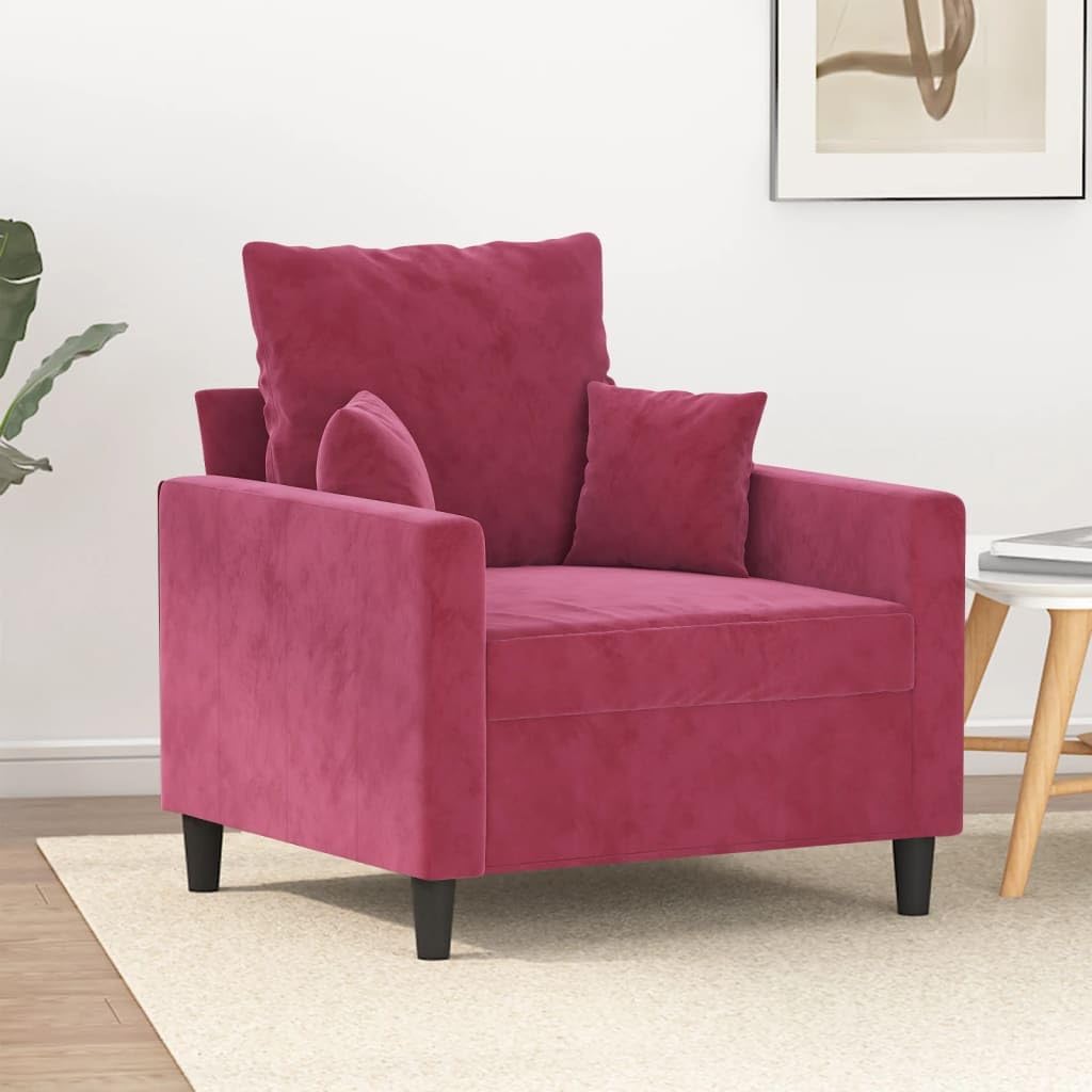 Willood 3-TLG. Sofagarnitur mit Kissen Dunkelgrau Samt,Sofa geeignet für Wohnzimmer, Sofa Set, mit Armlehnen und Kissen