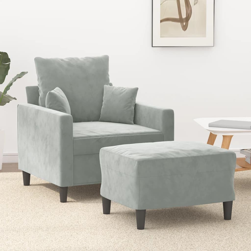 Willood 3-TLG. Sofagarnitur mit Kissen Dunkelgrau Samt,Sofa geeignet für Wohnzimmer, Sofa Set, mit Armlehnen und Kissen