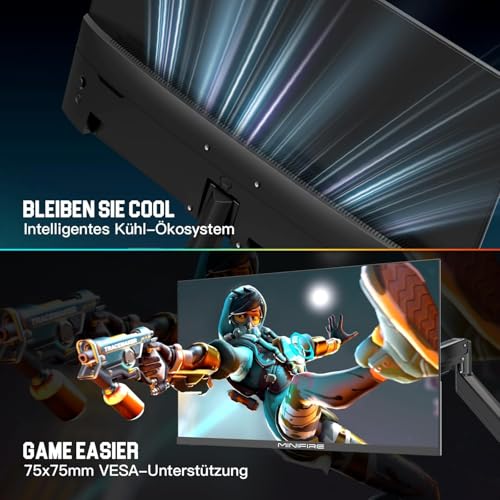 Minifire MFG32C3Q Gaming Curved Monitor 32 Inch 180Hz, 2K WQHD (2560 x 1440), 1500R, 1ms (MPRT), AMD FreeSync, sRGB 125%, VESA, 2xHDMI 2.0 / 2xDP (180Hz), Eye Care