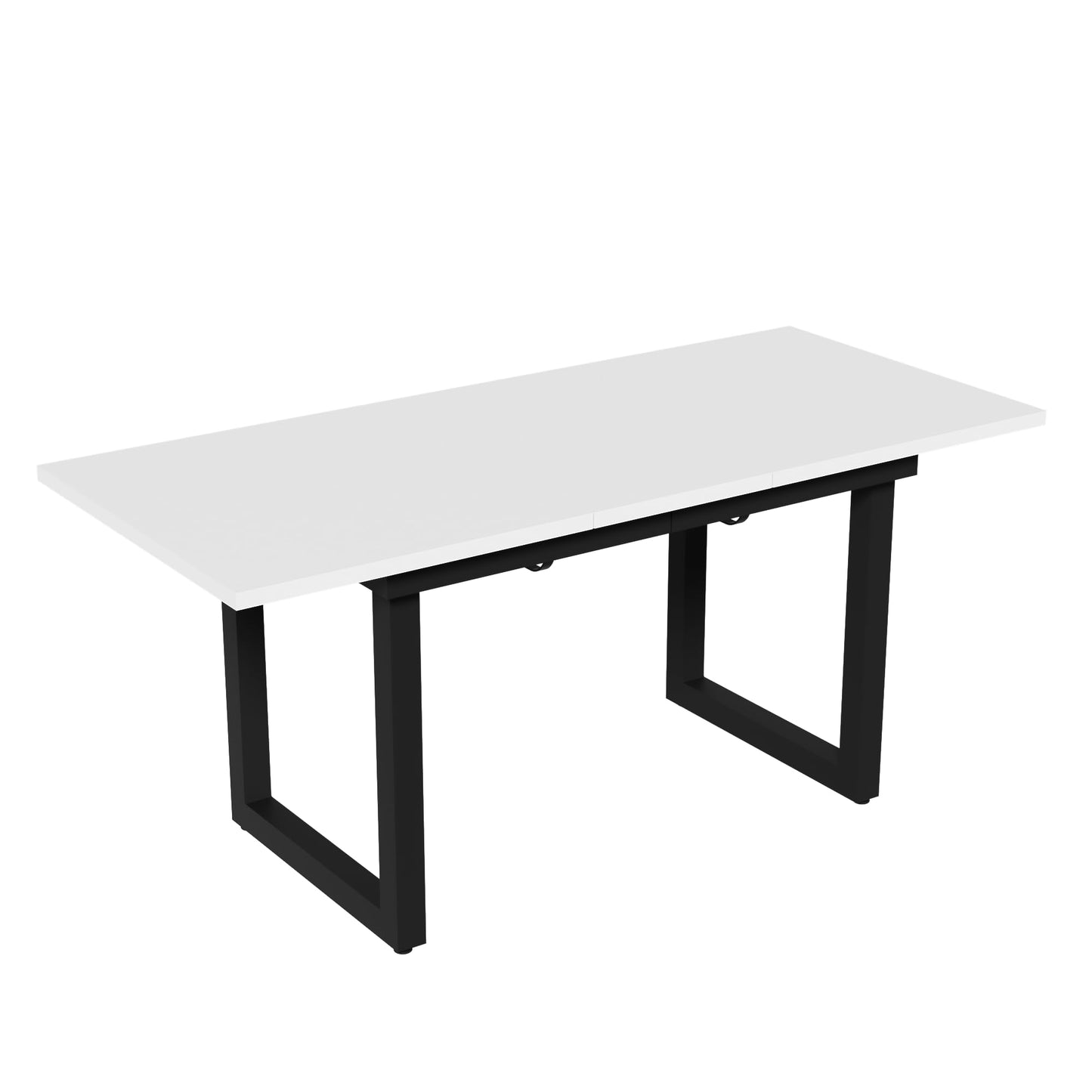 Merax Esstisch, Ausziehbar Esszimmertisch mit Tischbeine aus Metall, Rechteckiger Küchentisch für Wohnzimmer und Esszimmer, Grau