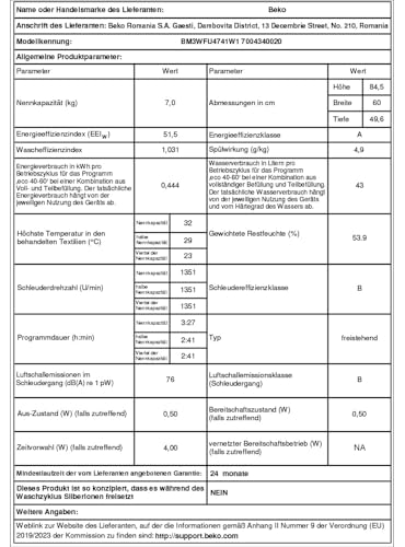Beko BM3WFU3741R Waschvollautomat, Waschmaschine, 7 kg, EnergySpin, Schleuderwahl 1400 U/min, SteamCure Dampffunktion, allergikergeeignet, AquaWave Schontrommel, Weiß