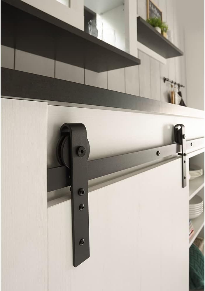 Lomadox Kitchen Furniture Set 5 Pieces in Pine White with Anthracite Kitchen Cabinet Kitchen Furniture Modern Wall Shelf Sink Storage Cabinet