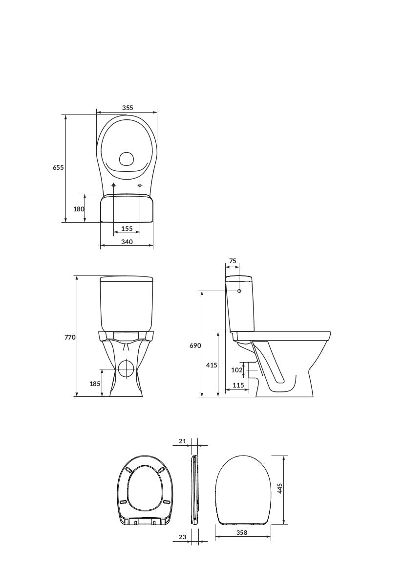 VBChome Spülrandloses WC Set aus Keramik mit Soft-Close Duroplast Sitz – Wandhängend mit waagerechtem Abgang, SimpleOn-Technologie, abnehmbarer Sitz, hygienisch & wassersparend, Weiß