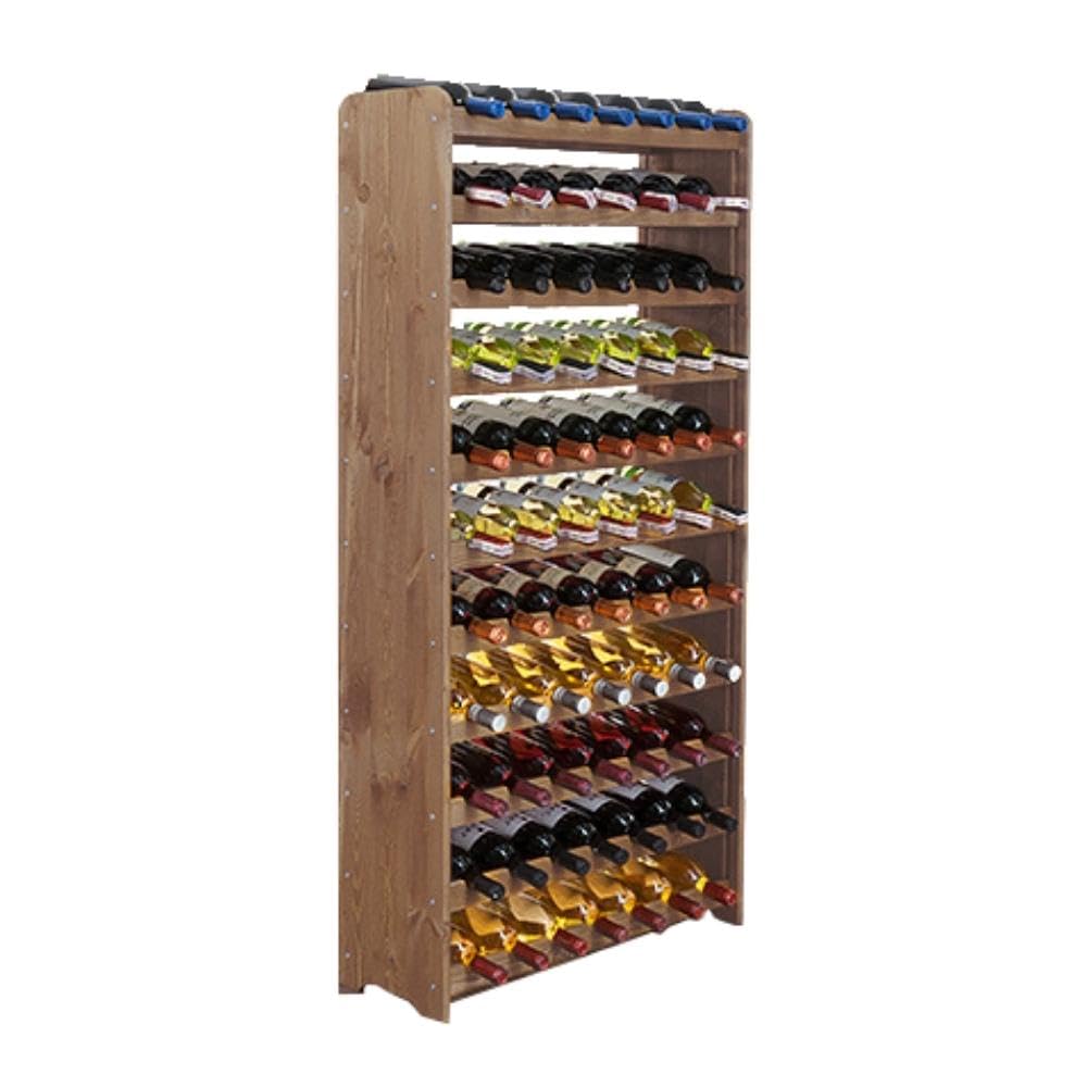PROREGAL Weinregal PINOTWINE C | HxBxT 87,2x63,2x26,5cm | 42 Flaschen | Massives Kiefernholz | Natur unbehandelt | Weinhalter Weinständer Flaschenständer Flaschenregal Holzregal