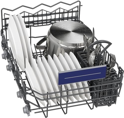 Siemens SR63EX24KE, iQ300 Smart Dishwasher, Fully Integrated, 45 cm Wide, Made in Germany, Cutlery Basket, Automatic Door Opening at the End of the Programme, Pleasantly Quiet with iQ Drive Motor