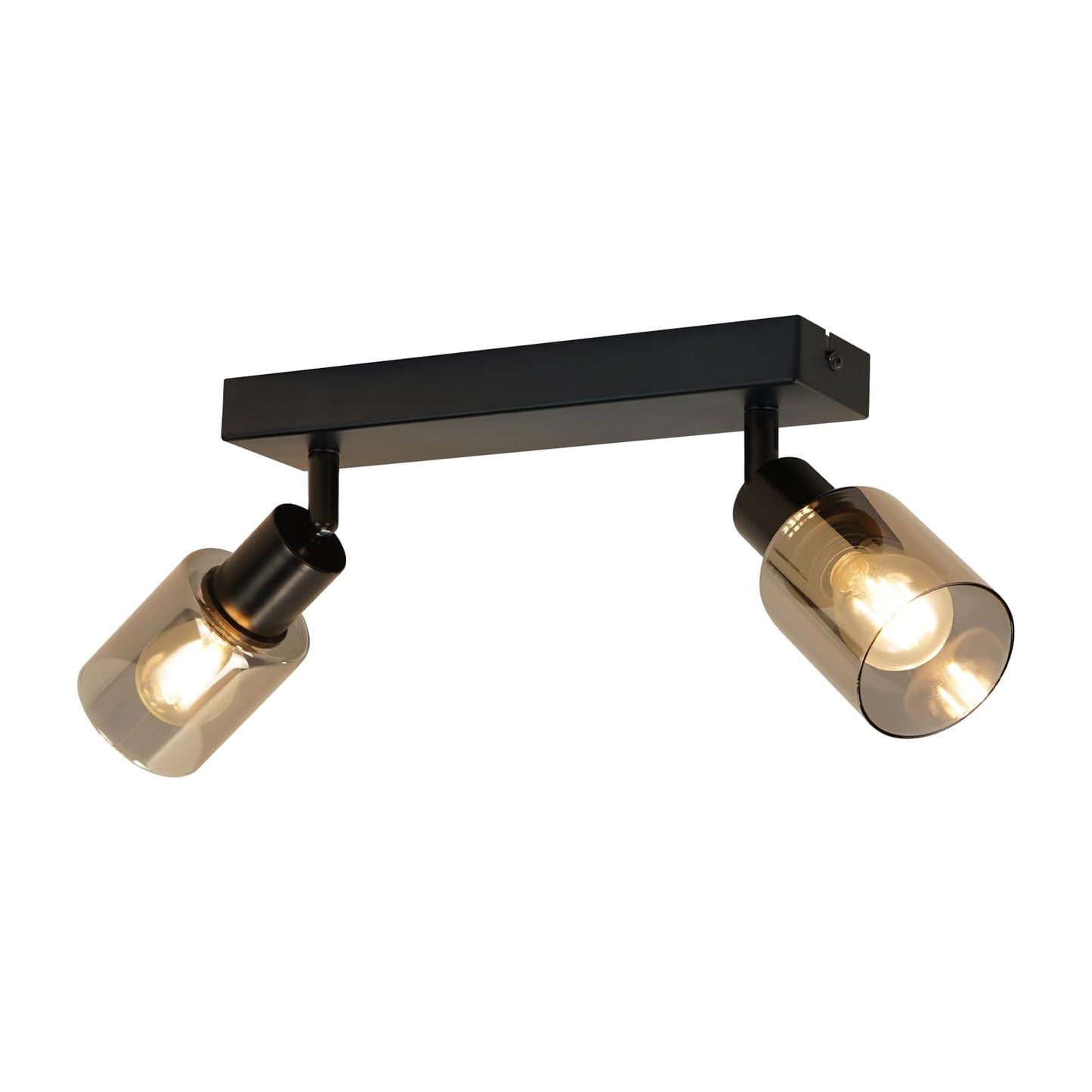 Kowanie Deckenlampe Vintage 6 flammig: Industrial Wohnzimmerlampe Schwarz Deckenleuchte Wohnzimmer retro Kronleuchter aus Glas Deckenbeleuchtung inkl. 6 × E14 2700K Leuchtmittel für Küche
