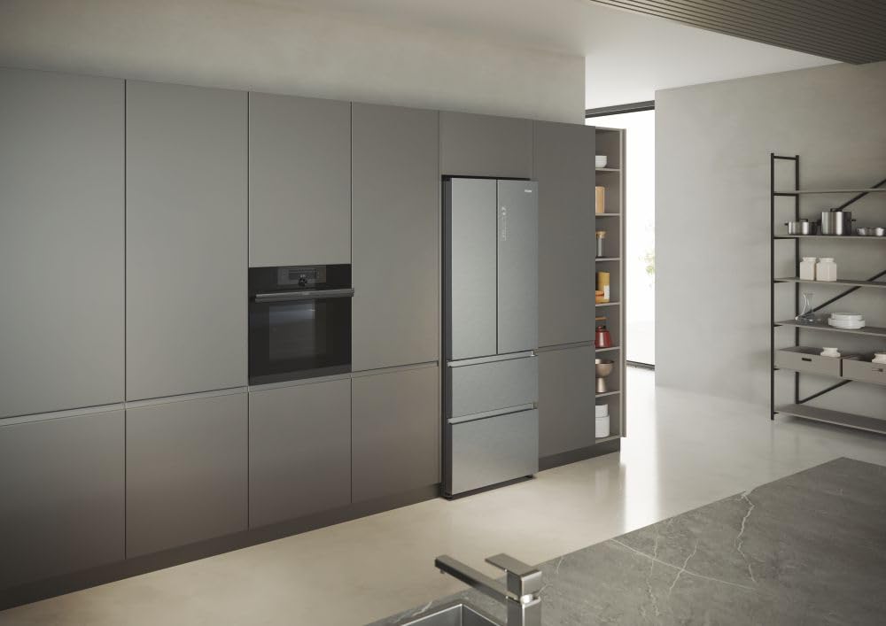 Haier French Door Kühl-Gefrierkombination 70 cm Breite I 402 L French Door Kühlschrank, freistehend I Doppeltür Kühlschrank mit Gefrierfach, No Frost I LED, Touch-Display I FD 70 SERIE 3 HFR3718ENMM