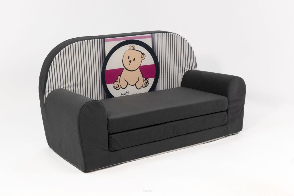 FORTISLINE Children's Sofa Mini Foldable 40 x 78 x 45 cm - Children's Sofa for Children 2-in-1 - Children's Couch Foldable - Foam Sofa Bed - Removable Cover - Many Designs