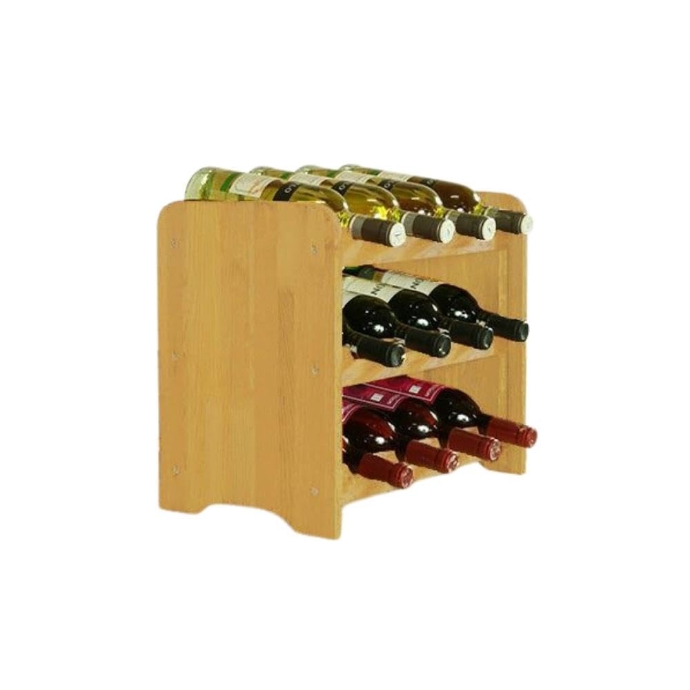 PROREGAL Weinregal PINOTWINE C | HxBxT 87,2x63,2x26,5cm | 42 Flaschen | Massives Kiefernholz | Natur unbehandelt | Weinhalter Weinständer Flaschenständer Flaschenregal Holzregal