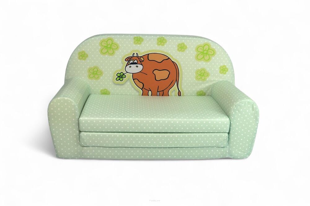 FORTISLINE Children's Sofa Mini Foldable 40 x 78 x 45 cm - Children's Sofa for Children 2-in-1 - Children's Couch Foldable - Foam Sofa Bed - Removable Cover - Many Designs