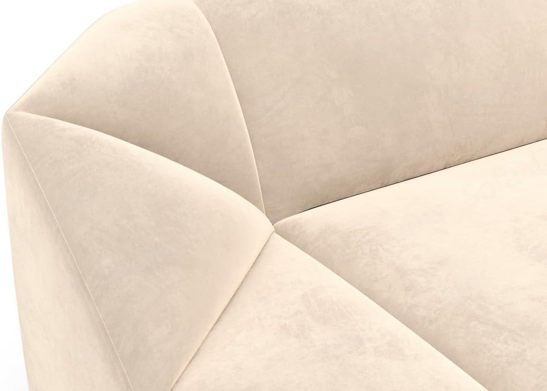Wohnlandschaft Cabrera U-Shape Fabric Sofa in Velvet Designer Sofa Sun Velvet (Green, Ottoman Left)
