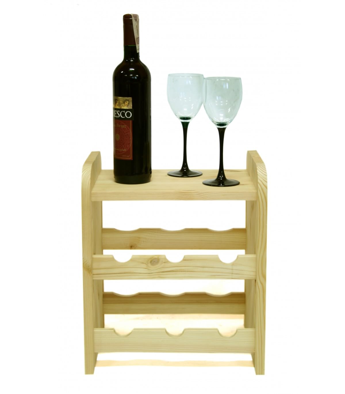 PROREGAL Weinregal PINOTWINE C | HxBxT 87,2x63,2x26,5cm | 42 Flaschen | Massives Kiefernholz | Natur unbehandelt | Weinhalter Weinständer Flaschenständer Flaschenregal Holzregal