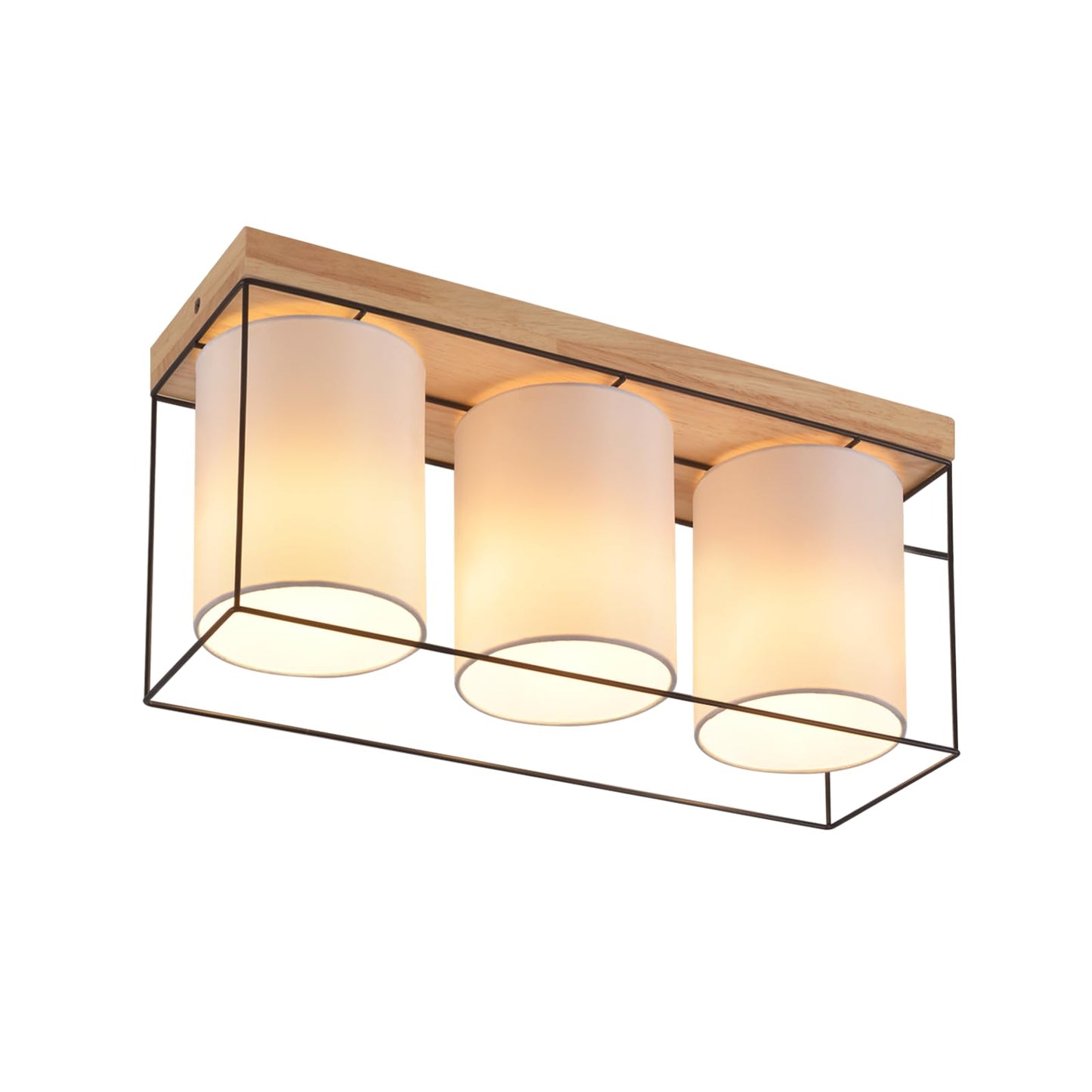 CBJKTX Ceiling Light Living Room Ceiling Light Glass - 4 Bulbs E27 Vintage Black Dining Room Lamp Industrial Style Metal Ceiling Retro Living Room Lamp for Bedroom Dining Room Kitchen (Light Bulb Not