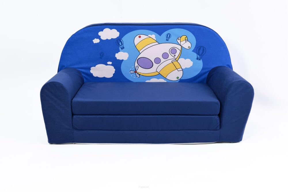 FORTISLINE Children's Sofa Mini Foldable 40 x 78 x 45 cm - Children's Sofa for Children 2-in-1 - Children's Couch Foldable - Foam Sofa Bed - Removable Cover - Many Designs