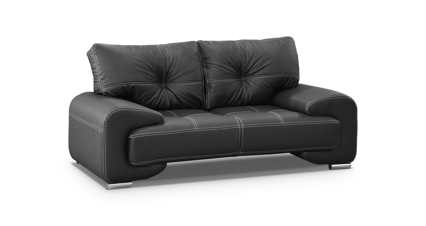 Mars Meble Big-Sofa OME_321 Omega Upholstered Set 3+2+1 Sofa Living Room Sofa Set 3-Piece Couch (Black), 225 x 98 x 88 cm, 185 x 98 x 88 cm, 128 x 98 x 88 cm