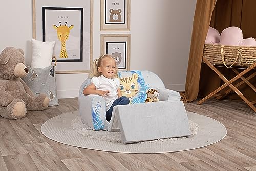 Delsit Kindersofa zum Ausklappen - Kinder Sofa mit Schaumstofffüllung - Sofa Kinder mit Abnehmbarem Bezug - Kindermöbel Kindersofa Mädchen & Jungen- 9 Monate bis 4 Jahre - DT2-22042