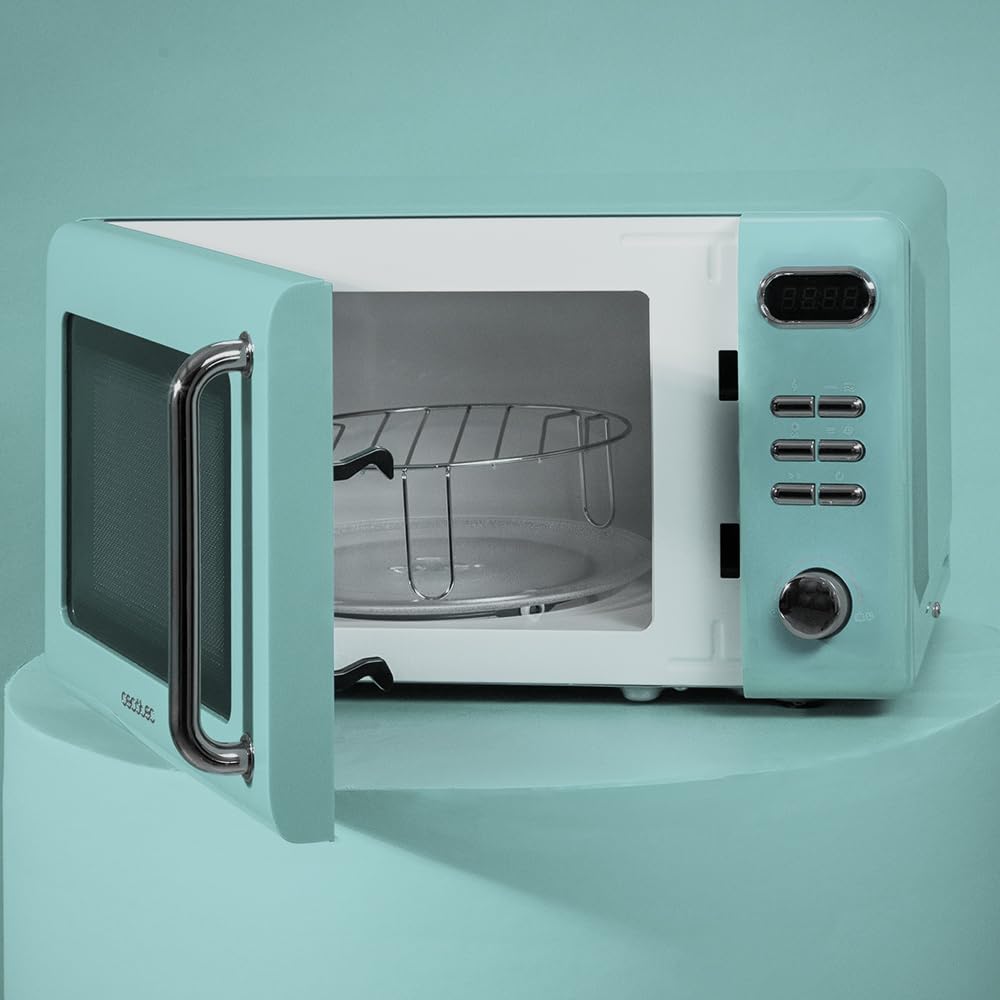 Cecotec Proclean 5110 20L Retro Beige 700W 5 Level Digital Microwave with Grill - 60 Minutes Timer - 8 Programmes and Defrost Mode - Vintage Beige