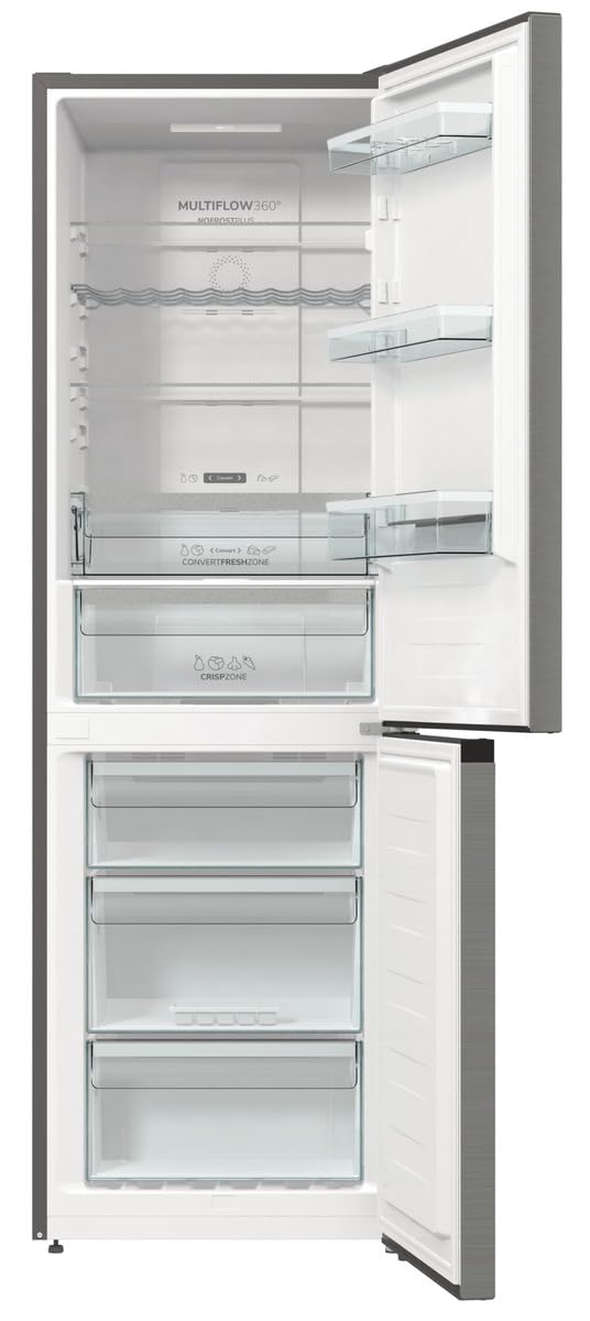 Gorenje N 619EAW4 Fridge-Freezer Combination, LED Display, 186 cm, 300 L, NoFrostPlus, Vegetable Compartment with Moisture Control, FastFreeze, White
