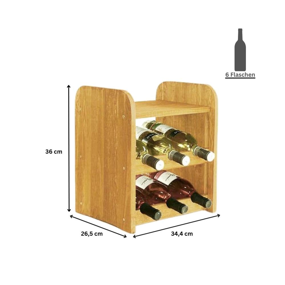 PROREGAL Weinregal PINOTWINE C | HxBxT 87,2x63,2x26,5cm | 42 Flaschen | Massives Kiefernholz | Natur unbehandelt | Weinhalter Weinständer Flaschenständer Flaschenregal Holzregal