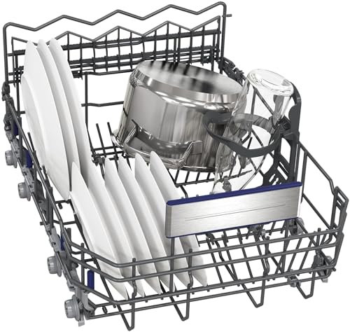 Siemens SR63EX24KE, iQ300 Smart Dishwasher, Fully Integrated, 45 cm Wide, Made in Germany, Cutlery Basket, Automatic Door Opening at the End of the Programme, Pleasantly Quiet with iQ Drive Motor