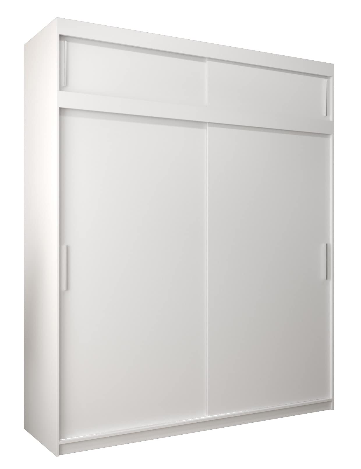 MEBLE KRYSPOL Tokyo 250 Wardrobe with Three Sliding Doors for Bedroom – Modern Storage Cabinet with Clothes Rail and Shelves – 250 x 200 x 62 cm – Matte Black and Artisan