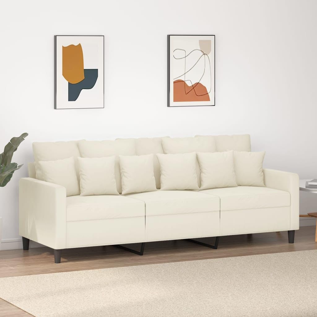 Willood 3-TLG. Sofagarnitur mit Kissen Dunkelgrau Samt,Sofa geeignet für Wohnzimmer, Sofa Set, mit Armlehnen und Kissen