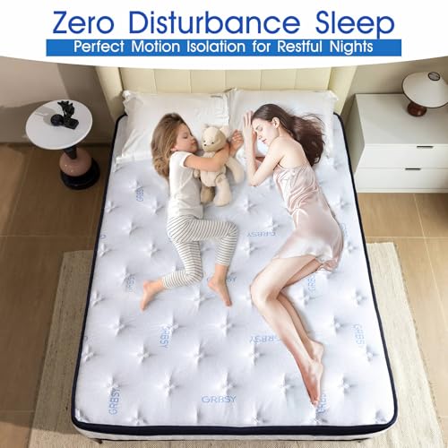 Grbsy Hybrid Mattress with Pocket Spring and 7-Zone Support, Memory Foam - Ergonomic Comfort and Motion Insulation, 180 x 200 x 26 cm