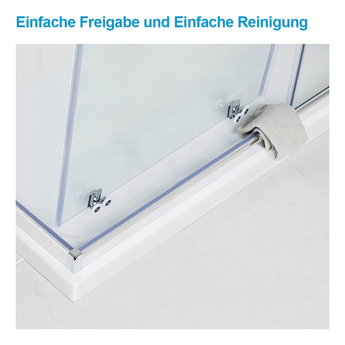 Heilmetz Duschkabine 80x90 cm Eckeinstieg Duschabtrennung Schiebetür Duschtür Nische Duschkabinen Glastür Schiebetür 5mm ESG Sicherheitsglas Doppel Schiebetür Duschtür - Höhe 185cm