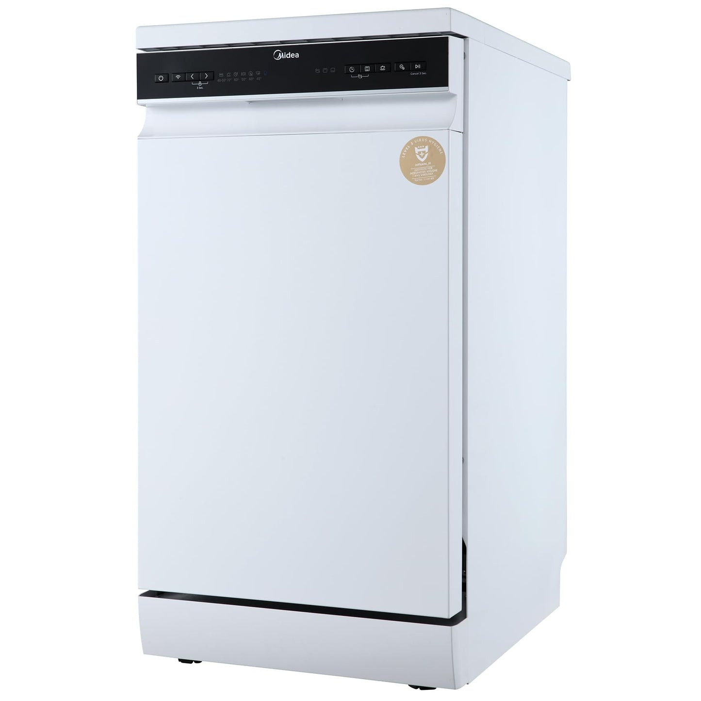 Midea MDWEU1435XSS-W Dishwasher, Integrated, 14 Place Settings, 60 cm, Partially Integrated with WiFi, Extra Drying, 7 Programmes, 47 dB, 0-24 Hours Start Time Delay, Stainless Steel