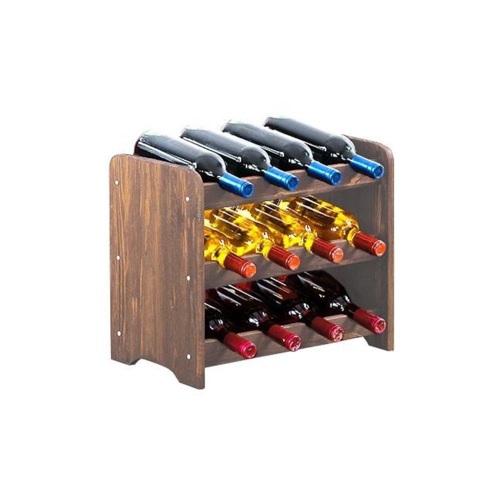PROREGAL Weinregal PINOTWINE C | HxBxT 87,2x63,2x26,5cm | 42 Flaschen | Massives Kiefernholz | Natur unbehandelt | Weinhalter Weinständer Flaschenständer Flaschenregal Holzregal