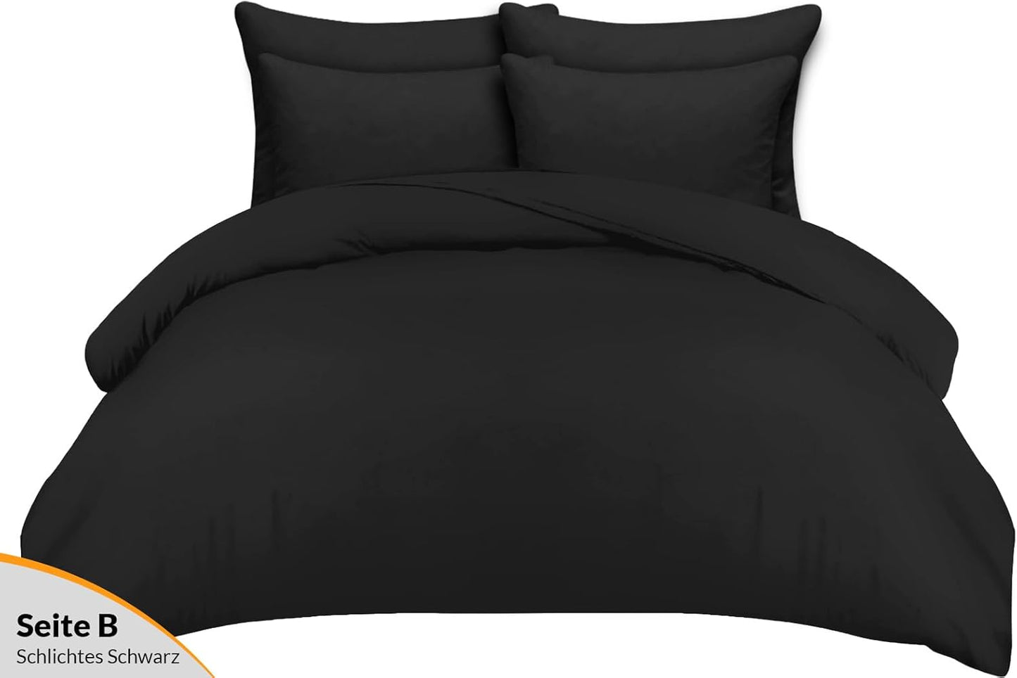 Pamposh Bed Linen 135 x 200 cm 4-Piece Bed Linen Grey 2 Duvet Covers 135 x 200 cm + 2 Pillowcases 80 x 80 cm, Oeko-Tex Bedding Sets Ultra Soft Microfibre with Zip