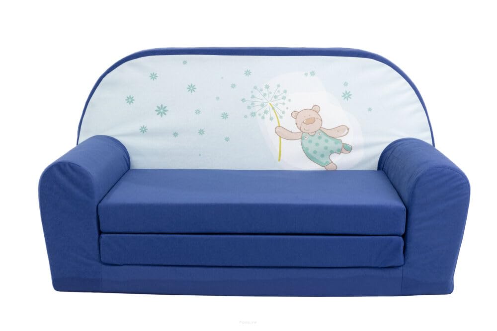 FORTISLINE Children's Sofa Mini Foldable 40 x 78 x 45 cm - Children's Sofa for Children 2-in-1 - Children's Couch Foldable - Foam Sofa Bed - Removable Cover - Many Designs