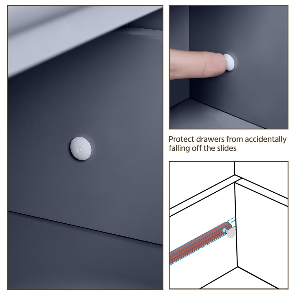 Yaheetech Unterschrank Badezimmerschrank Badkommode Badschrank mit 1 Schublade & 2 Türen & 3 Regalen Baderegal Bodenschrank mit verstellbare Einlegeböden, viel Stauraum, Dunkelgrau