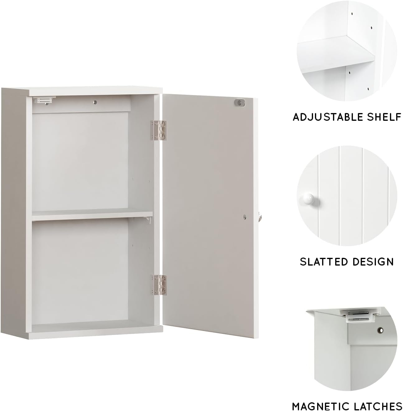 Bath Vida Priano Wall Mounted Cabinet with Door Bathroom Bathroom Storage White