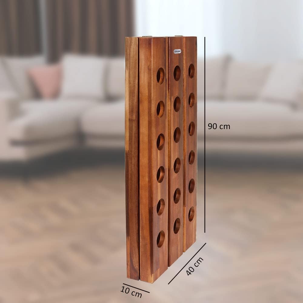 Casaria® Weinregal 36 Flaschen 87x 55x 39cm Akazien Holz Stehend Klappbar Keller Küche Wohnzimmer Bar Weinständer Weinhalter Flaschenregal Regal Rustikal