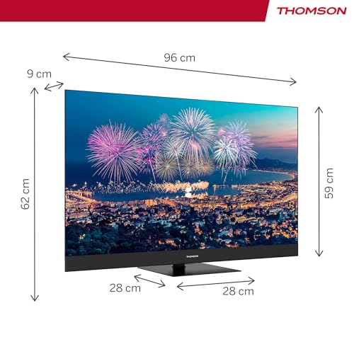 THOMSON 55QG6C14 QLED Plus Google Smart TV, Wi-Fi, Dolby Audio, Built-in Front Speaker, Bluetooth 5.1, Triple Tuner (Cable/Satellite/Antenna), HDMI, CI+, A+ Panel