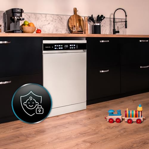 Cecotec Geschirrspüler 60 cm - Freistehend Bolero Aguazero 6210 Dark D. 15 Bestecke, energieeffizient, XXL Fullcolor Display, drittes Fach, 14 Programme, Dual Zone Wash, verstellbares Fach, Dunkel