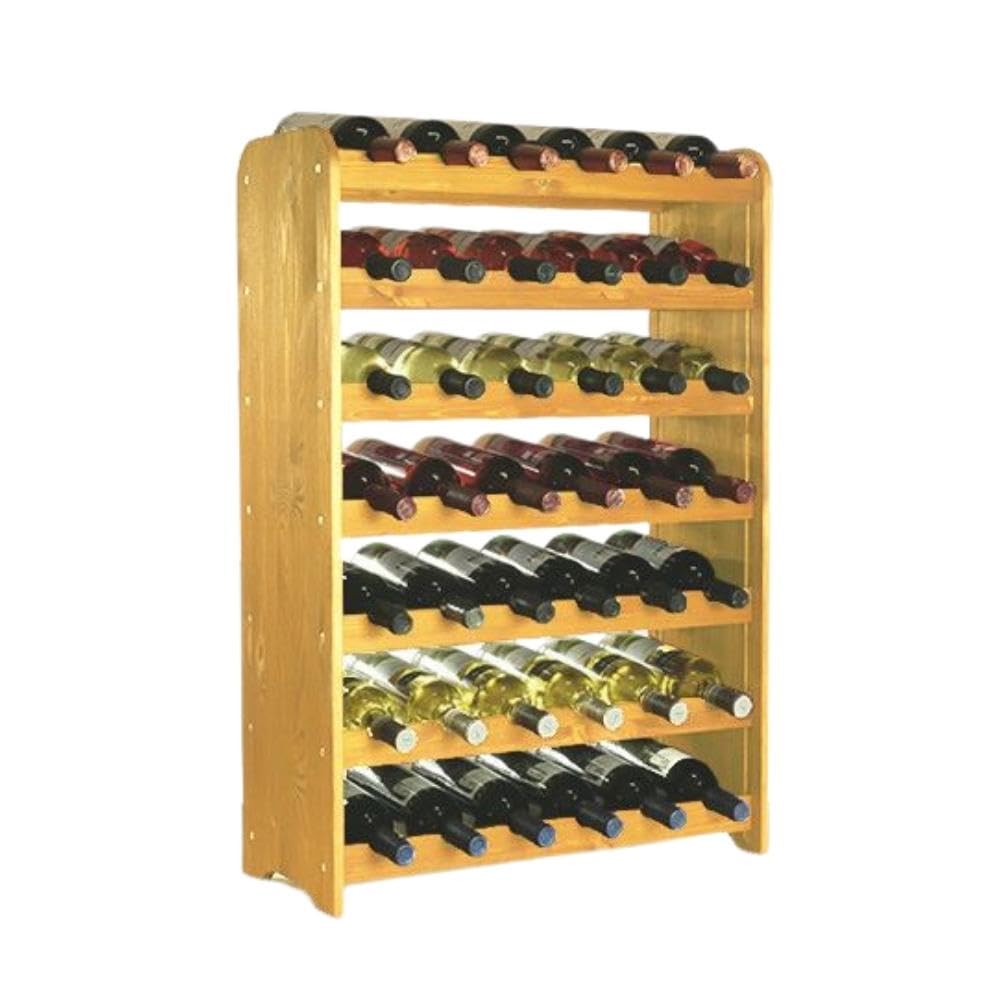 PROREGAL Weinregal PINOTWINE C | HxBxT 87,2x63,2x26,5cm | 42 Flaschen | Massives Kiefernholz | Natur unbehandelt | Weinhalter Weinständer Flaschenständer Flaschenregal Holzregal