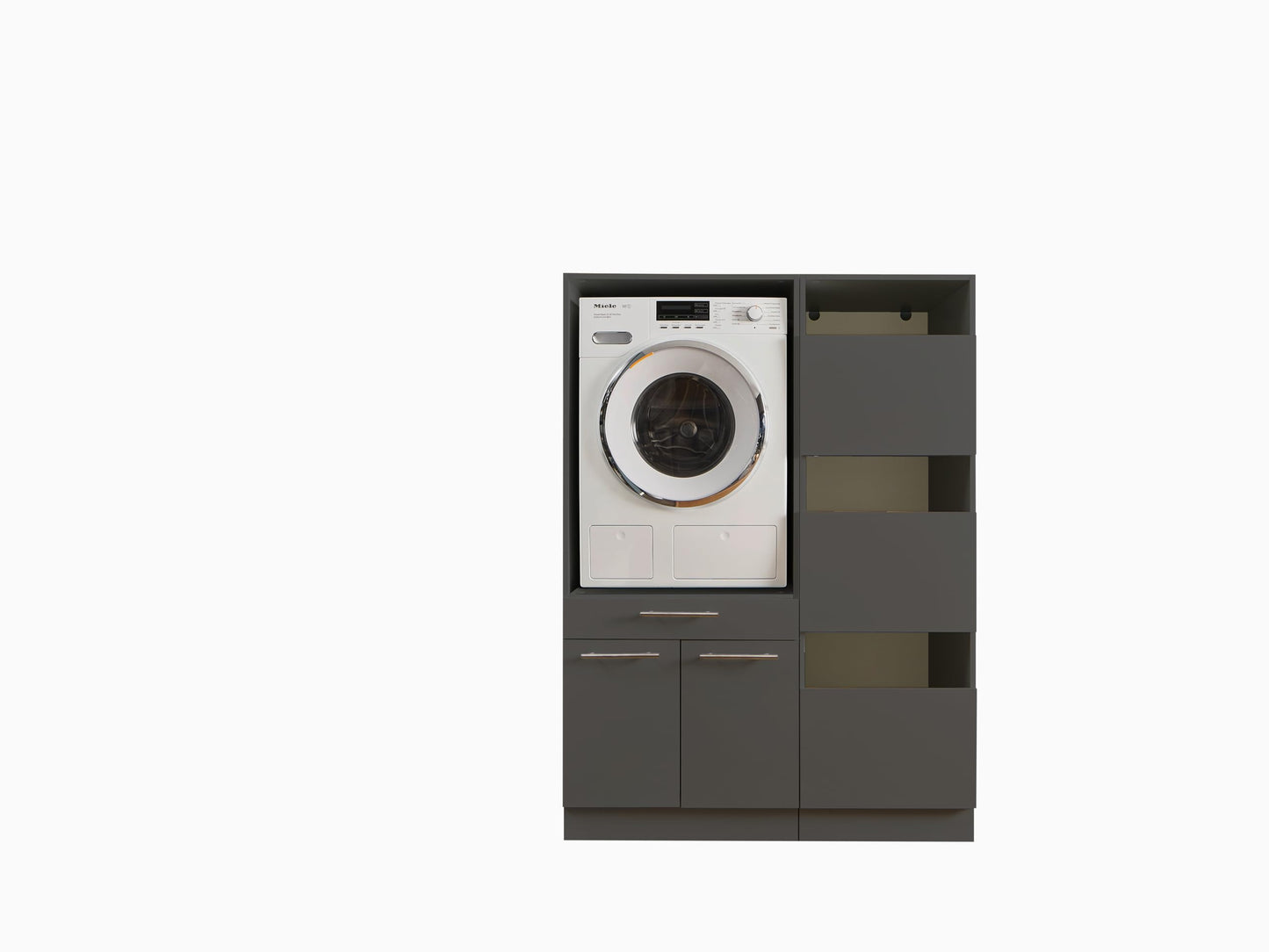 LAUNDREEZY Cabinet Attachment for Washing Machine Cabinet, White, Attachment Cabinet for Additional Storage Space in the Laundry Room, 50 x 38 x 67.5 cm (W x H x D)