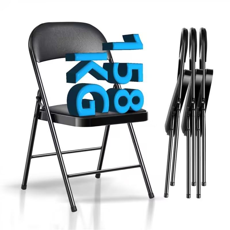 Asdsed Klappstuhl 4er Set, Klappstühle Gepolstert, Klappstuhl bis 158KG Gepolstert mit Starker Stahlrahmen, Faltbarer Klappstühle Platzsparender Schreibtischstuhl für Haus Büro Garten Balkon Party