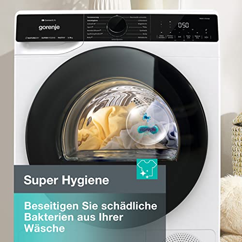 Gorenje DPNE82/GN Trockner/Kondensation mit Wärmepumpe / 8kg / 16 Programme/WIFI/Made in Europe/WaveActive Trommel/TwinAir/Feuchtesensor/Naturedry/LED Display/EEK: A++