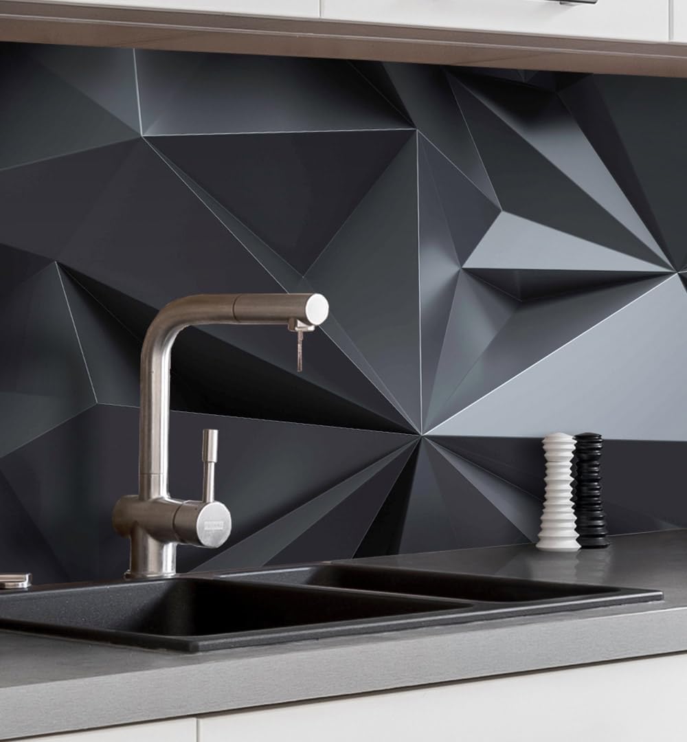 MyMaxxi Küchenrückwand Folie selbstklebend matt - einfache Montage ohne Bohren 0,4mm stark Versteift - Motiv Mauer 04-60cm hoch - Spritzschutz Küche Klebefolie - Stein Ziegel 60 x 60cm