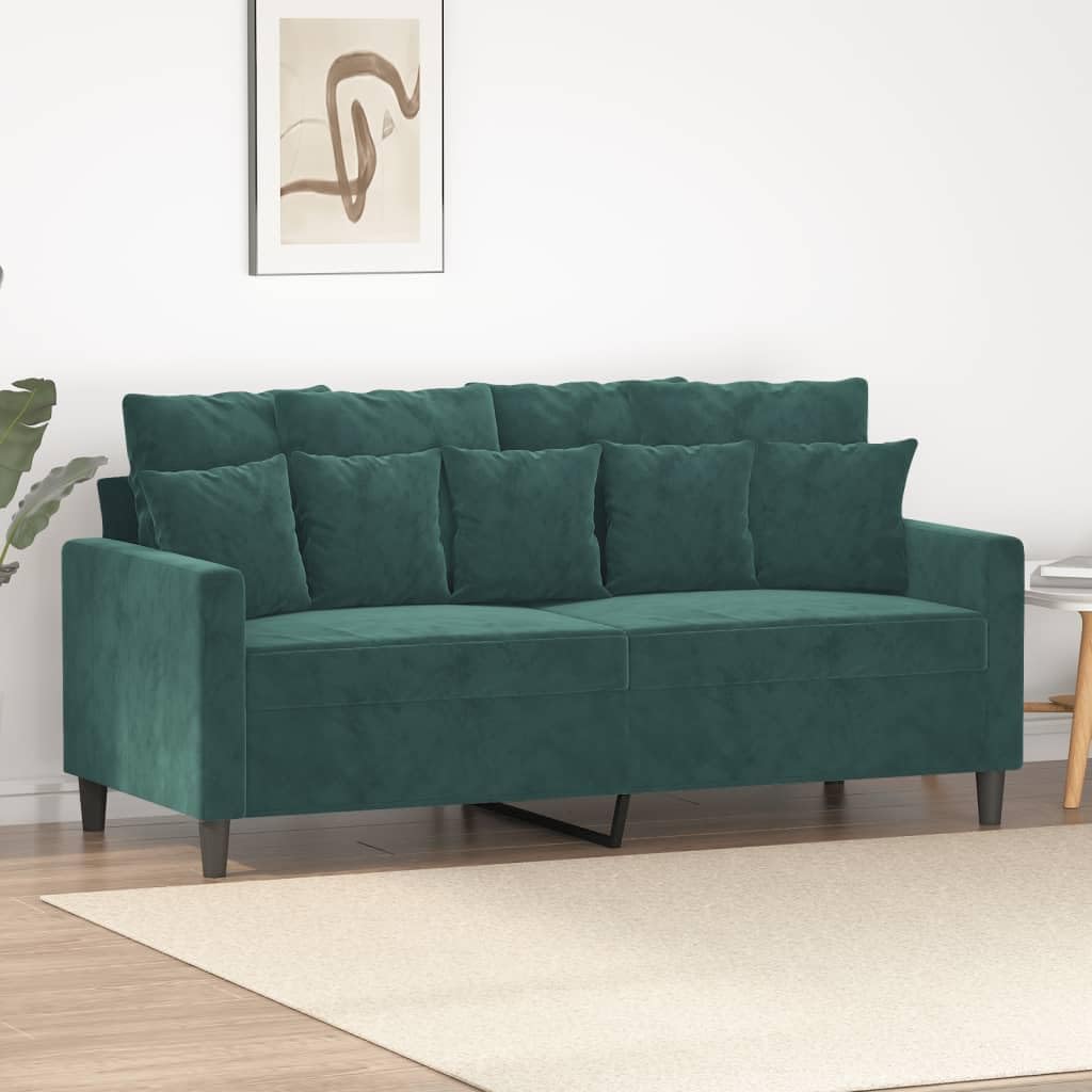 Willood 3-TLG. Sofagarnitur mit Kissen Dunkelgrau Samt,Sofa geeignet für Wohnzimmer, Sofa Set, mit Armlehnen und Kissen