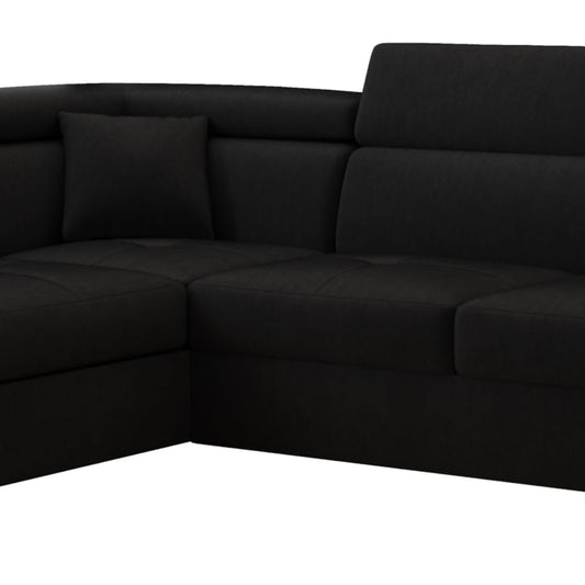 MEBLE-LUX - Ecksofa mit Schlaffunktion und Bettkasten Nicole 270x202x96cm (BxTxH) I Sofa L Form mit Verstellbare Kopfstützen I Eckcouch mit Schlaffunktion I Federkern I Sofa Grau Links