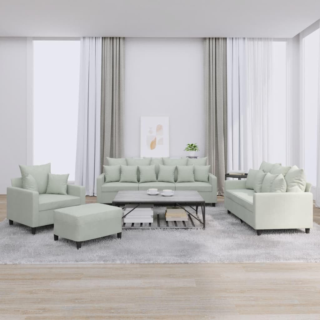 Willood 3-TLG. Sofagarnitur mit Kissen Dunkelgrau Samt,Sofa geeignet für Wohnzimmer, Sofa Set, mit Armlehnen und Kissen