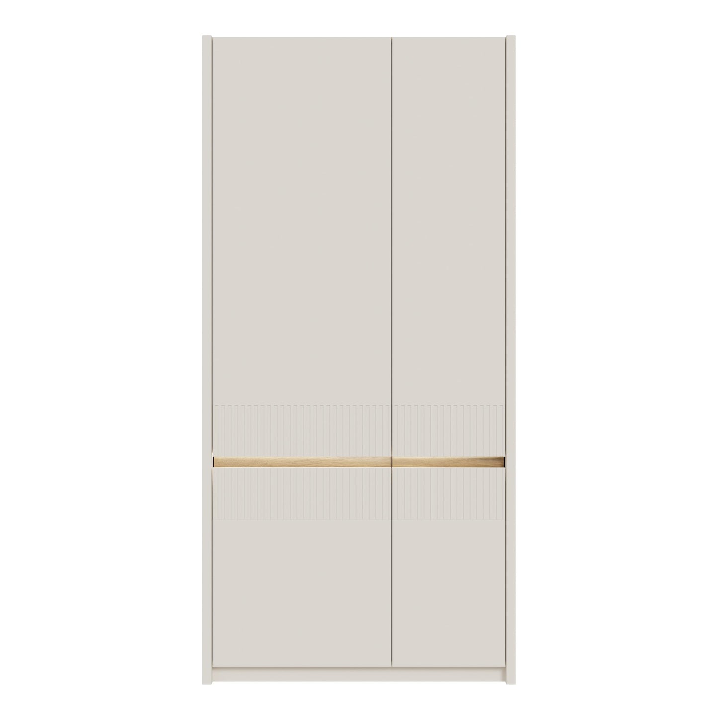 FORTE OZZULA Wardrobe 120, Wardrobe, Sliding Door Wardrobe, Bedroom Wardrobe, Scandinavian 2 Door Shelves, Clothes Rail, White/Artisan Oak, 120 cm Wide x 190.5 cm High x 61 cm Deep