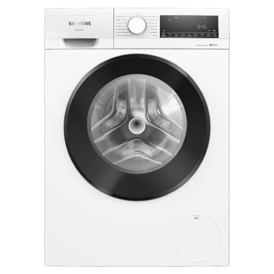 Siemens WM14N12A Waschmaschine iQ300, Frontlader mit 9kg Fassungsvermögen, 1400 UpM, speedPack L, smartFinish, Outdoor-Programm, LED-Display, Weiß, 60cm